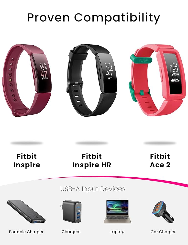 Amazon.com: Sinoacc Charger for Fitbit Inspire HR, Ace 2