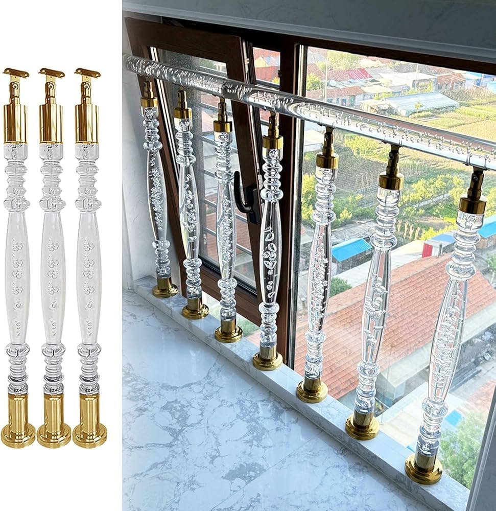 Balustres transparents en acrylique pour rampe intérieure et escalier lumineux