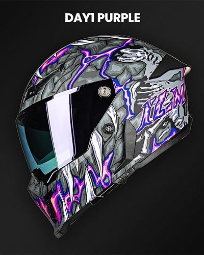 Miniatura 6 de ILM Cascos para Motocicleta para Adultos Hombres Mujeres Casco Integral DOT ECE Deportes de Motor Visera Dual Casco de Carrera en Calle con Pinlock