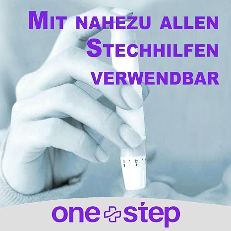 100 x One+Step Ultra-Fine Lancets for All Standard Lancing Aids I Special Cut with 30 G Needle for Virtually Painless Blood Removal I Sterile Blood Lancet I Ideal for Diabetics