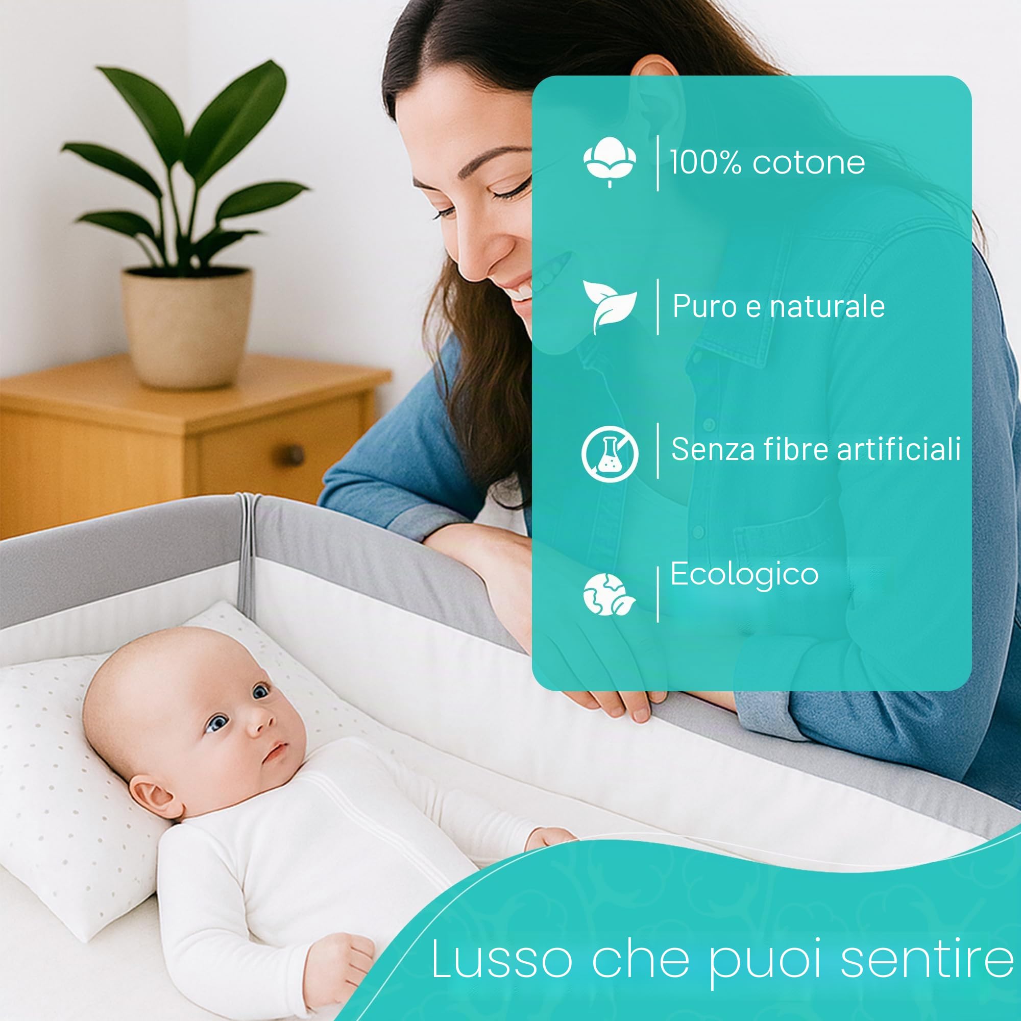 Confezione da 2 lenzuola con angoli elasticizzati per culla Next2Me in 100% jersey di cotone – compatibile con Next2Me (50 x 85 cm) confezione da 2 bianco