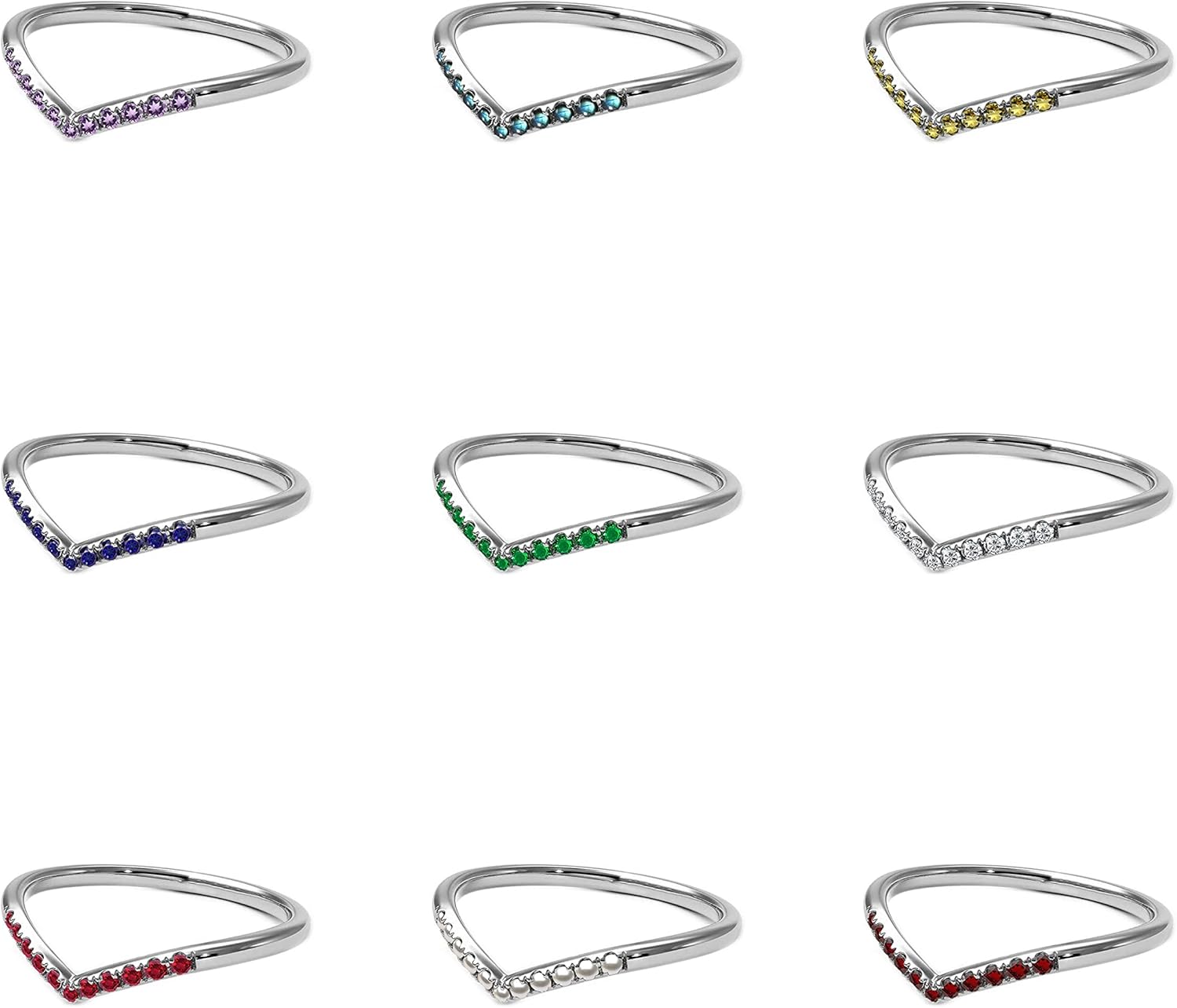 SURYAGEMS Rings for Women Set Unique Jewelry for Women ' Ring Promise Rings Wedding Dress Matching Ring 925 Sterling-Silver Labradorite V Shape in Ring Size 8