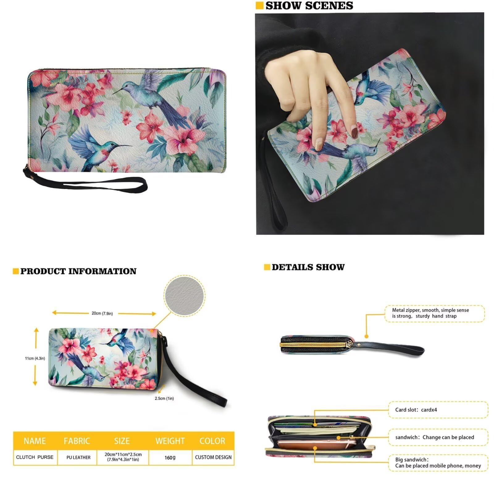 Dolyues Juego de 2 bolsas de mano con bolso largo que incluye bolsa de mano de 15 pulgadas con cremallera de piel sintética para mujer