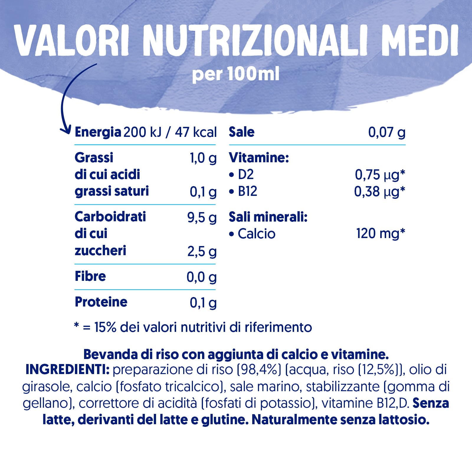 ALPRO CLASSICO, Bevanda al RISO, Naturalmente Senza Lattosio, Senza Glutine, Fonte di Calcio e Vitamine B12 e D2 - 8 Confezioni da 1 Litro