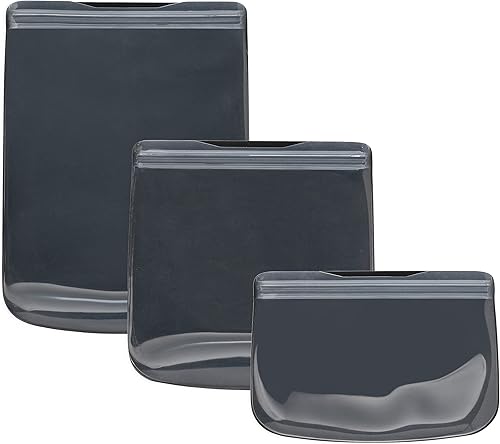 Vista 42 de W&P Porter Bolsa de almacenamiento reutilizable de silicona, sándwich (36 onzas de pie), pizarra, recipiente de almacenamiento de alimentos, apto