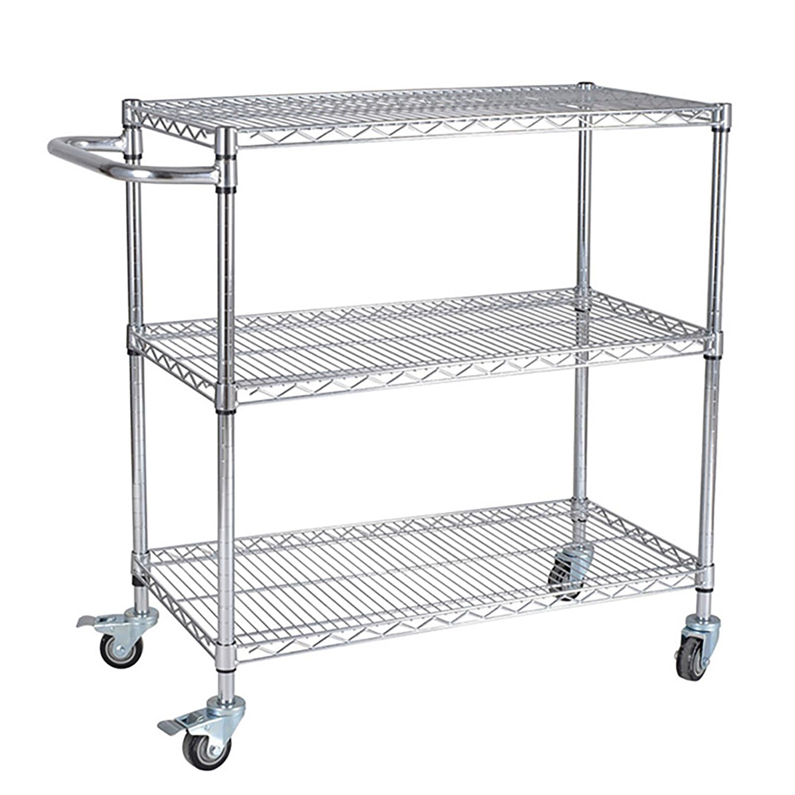 Carro de Servicio, Carro utilitario Carro con ruedas, carro de servicio rodante móvil de laboratorio duradero de acero inoxidable, con ruedas y 3 estantes, para restaurante, hogar y hotel, salón