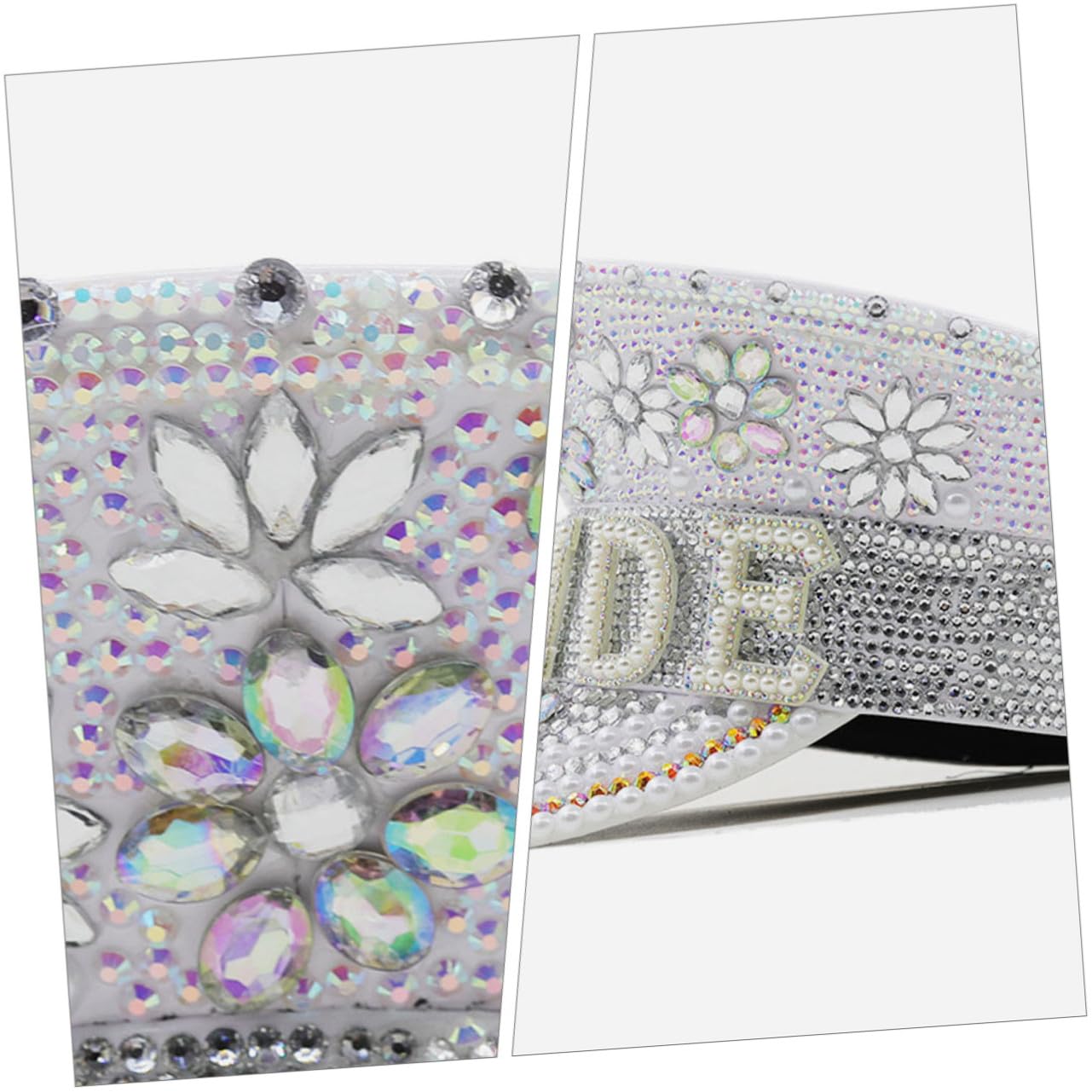 Sombrero para Novia Gemas de Imitación, Gorro Ajustable de Fiesta para Despedida de Soltera y Accesorios para Boda, Adecuado para Playa y Eventos Obsequios