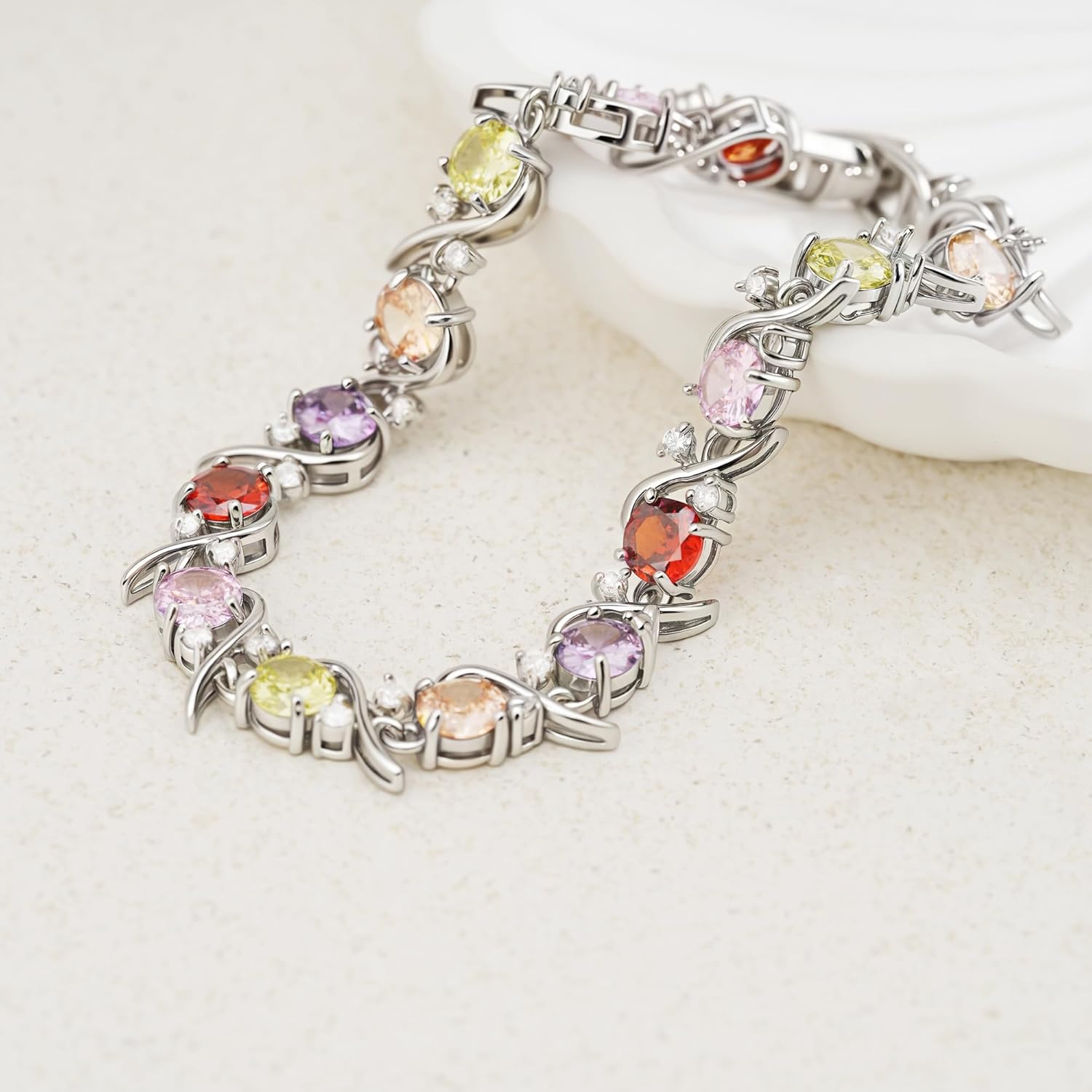 Tennis Bracelet for Women 14K Gold Plated Cubic Zirconia Bracelet,Classic Crystal Tennis Bracelet, Rhinestone Delicate Bracelet Gift for Her - Image 2