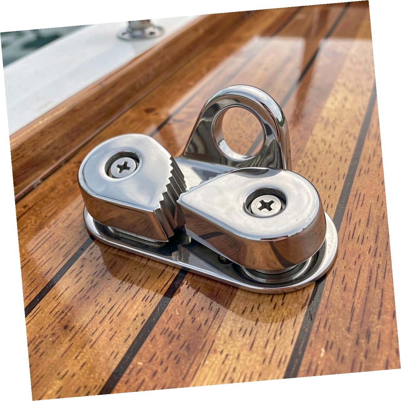 VOSAREA 2 Pezzi Fermacima Marino in Acciaio Inox per Yacht e Pesca | Guida Filo, Due Viti Autofilettanti Incluse, Clip Rinforzate, Finitura Argento e Bordo