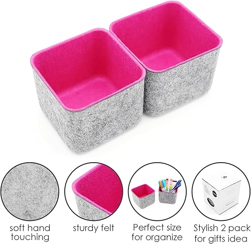 Miniatura 9 de Welaxy Organizador de cajones de oficina de 2 piezas para dormitorio escolar, hogar, cocina, baño, dormitorio, armario, escritorio, cajas de