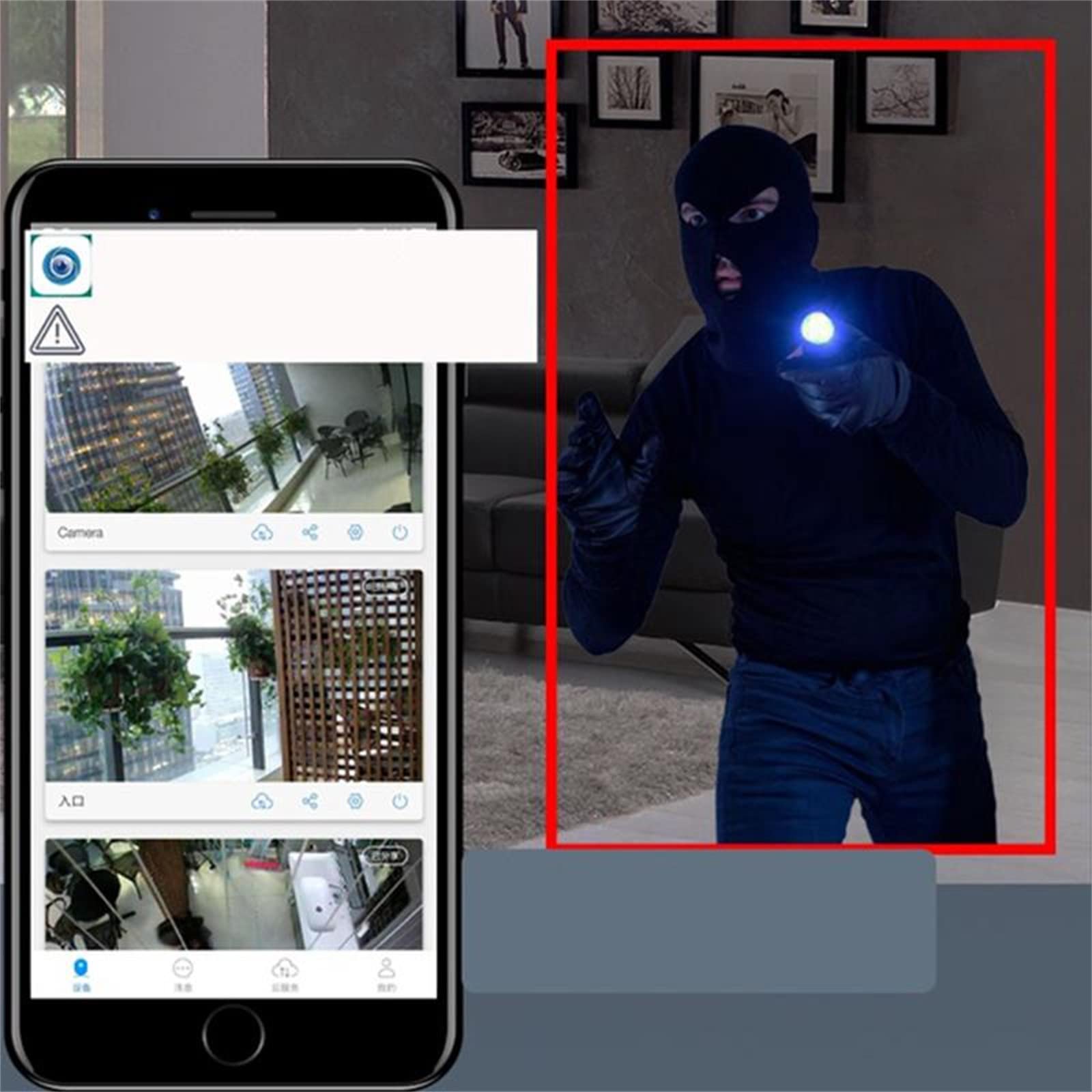 CaméRa De SéCurité Sans Fil Wifi Ampoule CaméRa, CaméRa De Surveillance DôMe Hd Vision Nocturne CaméRa De Prise De LumièRe, 1080p 360 DegréS CaméRa Sans Fil De SéCurité à Domicile Intelligente (2 PCS)