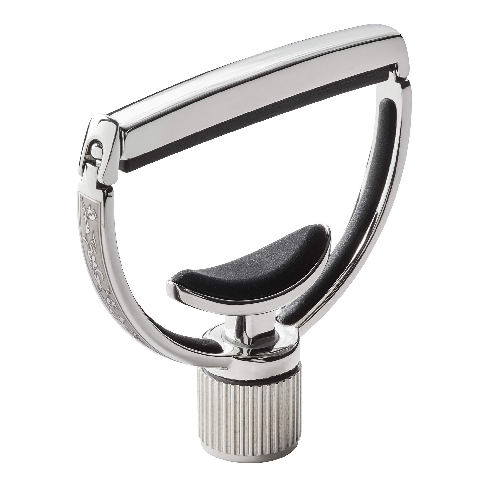 Heritage 6-String Guitar Capo S2 – Stainless Steel with Acanthus engraved sides & Adaptive Radius Technology - Standard Width - Yoke-Style Capo for Acoustic Guitar and Electric Guitar, UK Design