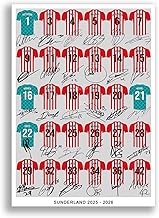 Mounted Gifts Trading Sunderland Team Squad 2025-2026 Signed Poster Print Framed Picture Photo Autograph Gift 25/26 Granit Xhaka Isidor Mayenda Ballard (A4 Squad Poster)