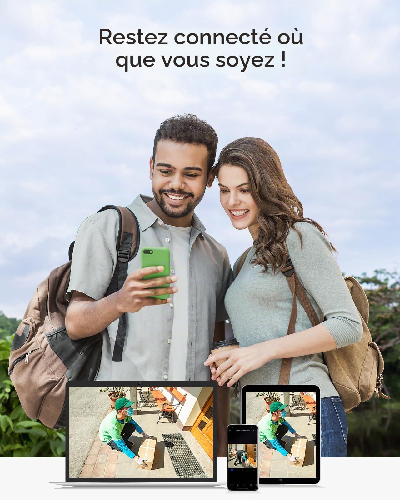 ANNKE Kit Surveillance sans Fil 3MP avec Écran LCD 7", 4CH 5MP WiFi NVR avec écran Tactile IPS et 2 Caméras IP Extérieures 3MP, Vision Nocturne 100ft,Audio Bidirectionnel, IP66,Blanc (Blanc)