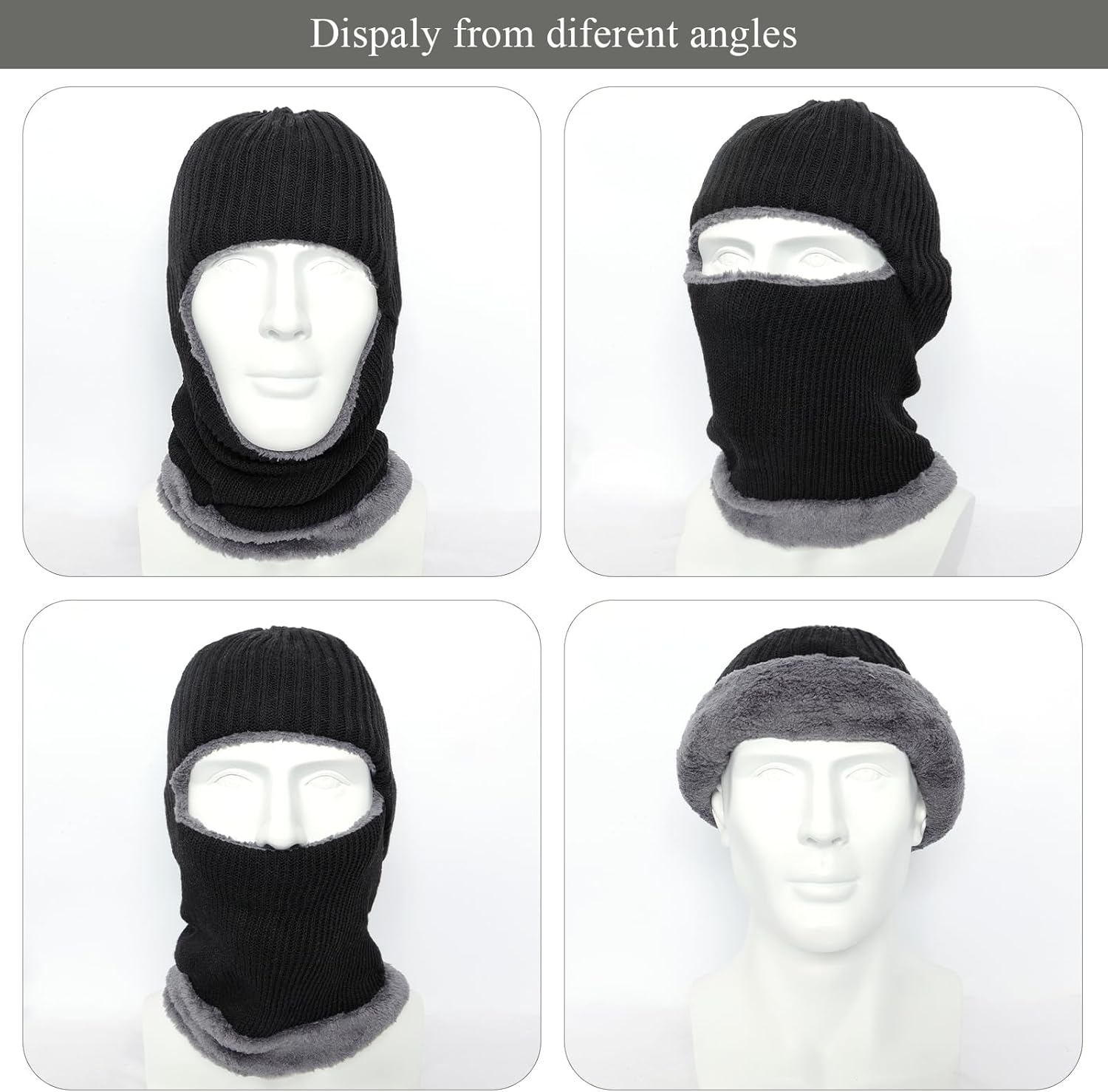 2 Pcs Knitted Ski Mask Warm Balaclava Face Mask for Men Women Knitted Fleece Full Face Cover for Outdoor Sports Cycling - Image 3