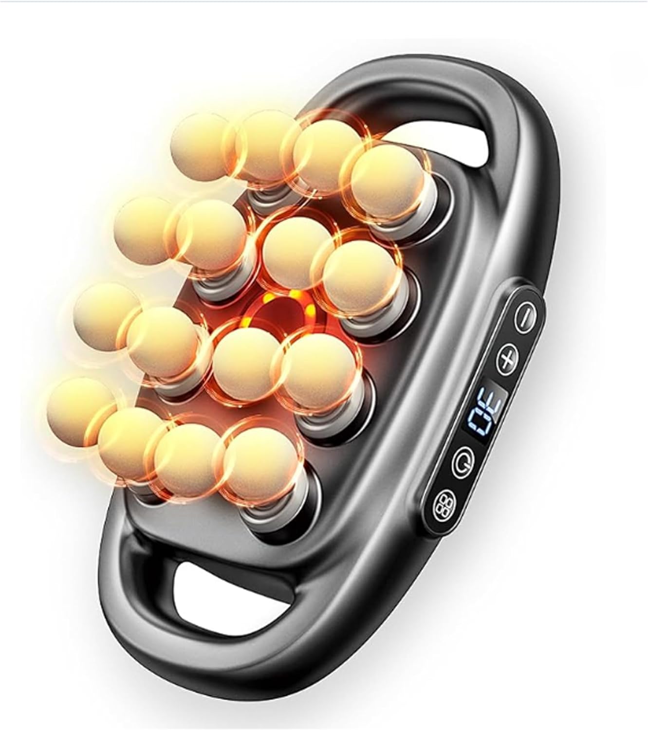 OMEO 16-Head Deep Tissue Massage Gun – Professional Percussion Massager with 30 Intensities & Quiet Motor | Portable Muscle Massager for Pain Relief, Neck, Back, Shoulders & Legs (Black)