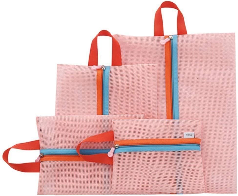 RNAZLIS®4 Pieces Set Travel Luggage Packing Mesh Pouch Underwear Organizer Shoe Bag