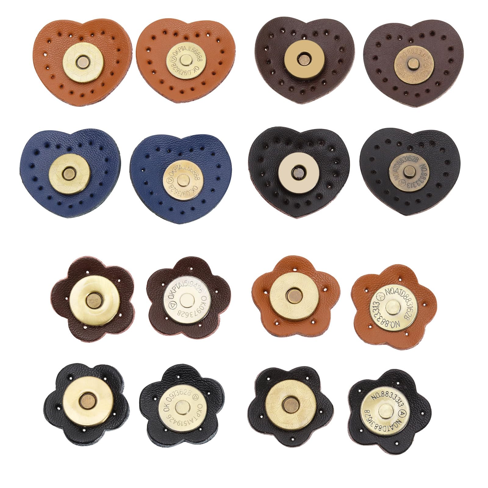 Boutons pression magnétique fermoirs Boutons pour sac à main Portefeuille Sacs, Lot de 10, bronze, 18 mm