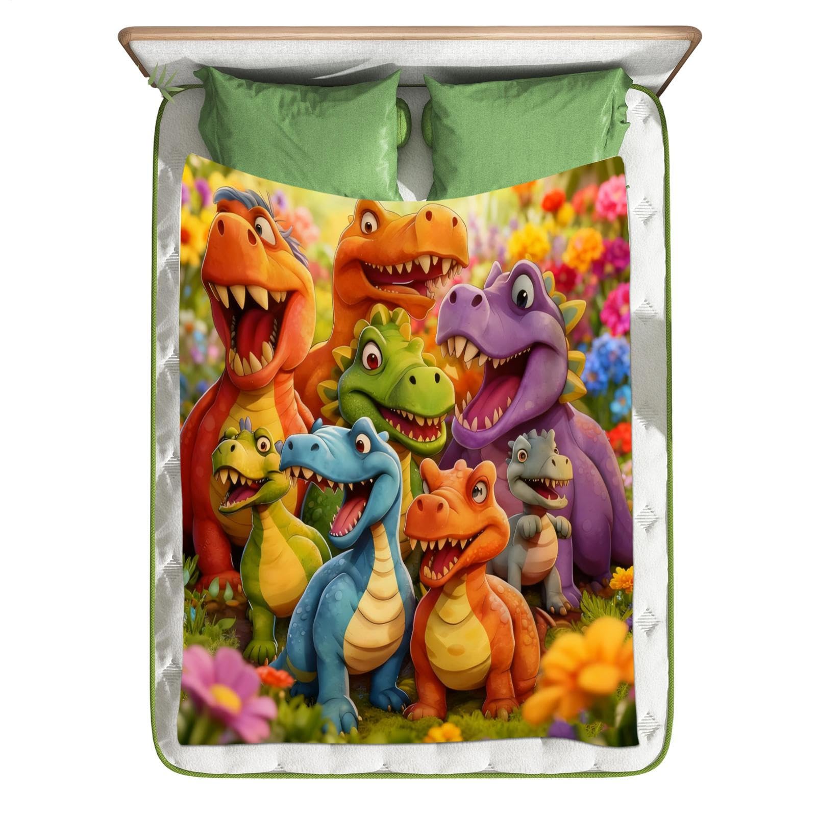 Couverture dinosaure pour chambre d'enfant idéale en été comme en hiver