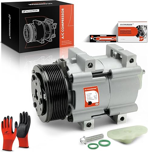 A-Premium Compresor de aire acondicionado con embrague compatible con Ford Excursion 2000 2001 2002 2003, 7.3L