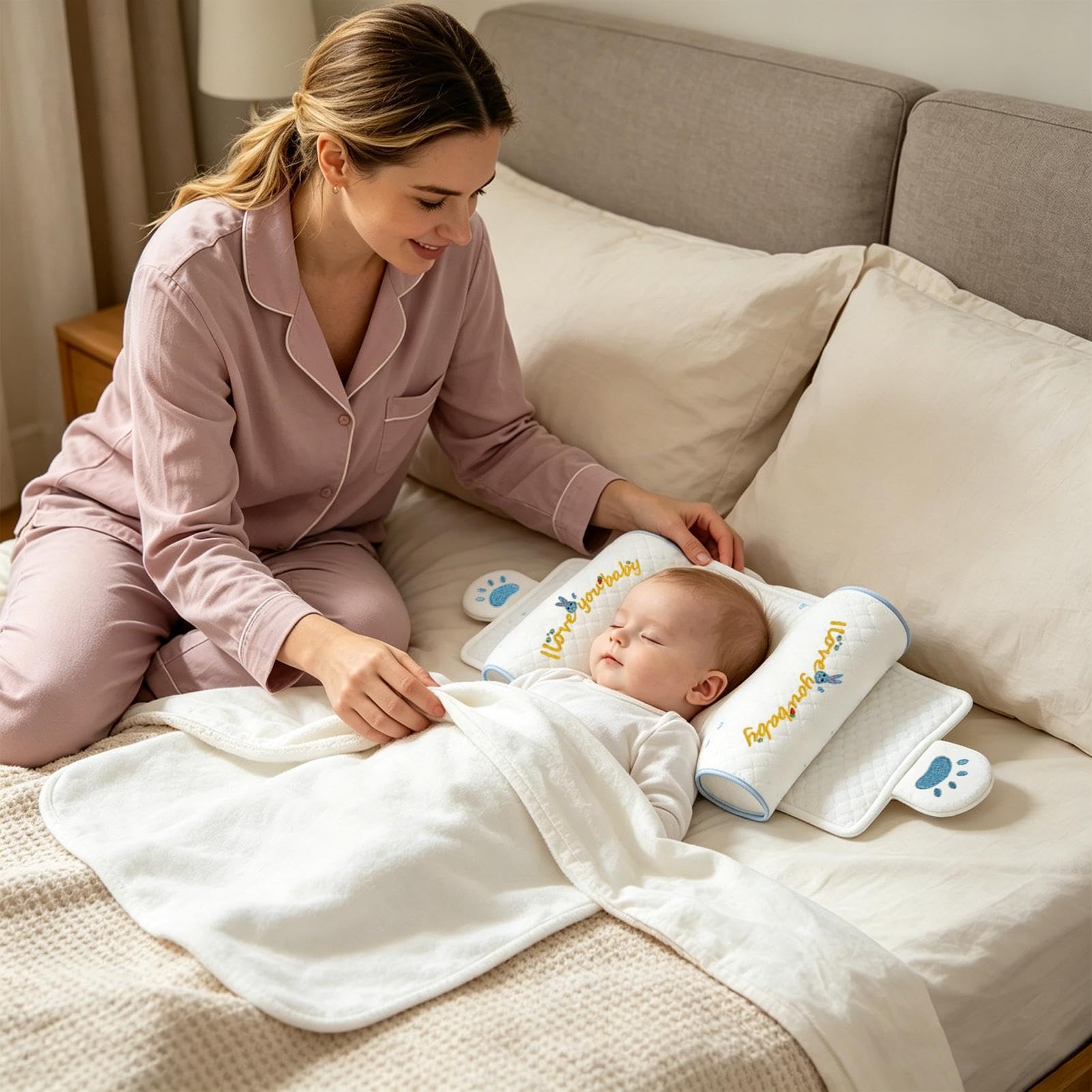 Generisch Kissen für Kinder | Atmungsaktiv, waschbar und stützend | Flaches Kissen für Kinder | Für Autositz, Kinderwagen, Krankenhaus, Kindertagesstätte, auf Reisen, im Schlafzimmer und zu