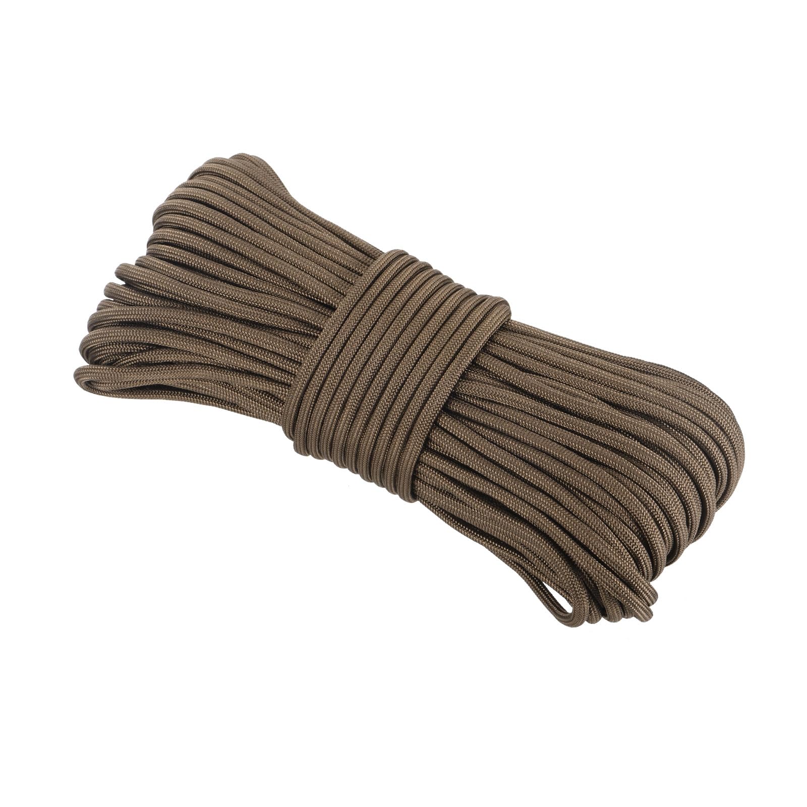 Rebower 550 Paracord Rope 31m, 4mm Thin Paracord Nylon Cord 7-Strand Core [for Tent Camping Outdoor Gear] - Brown