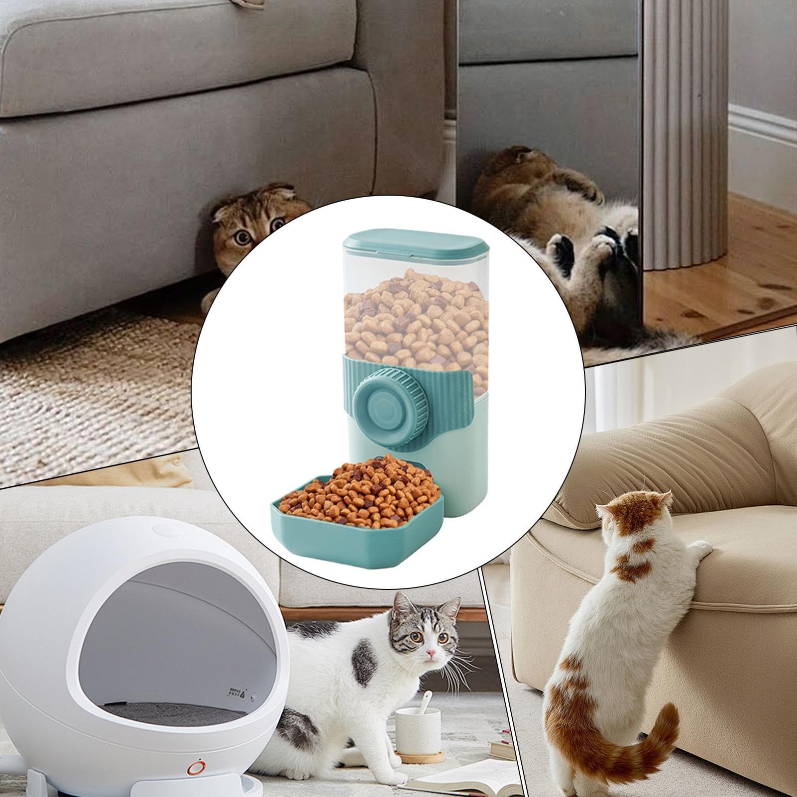 Dispensador de Agua Colgante for Gatos | Comedero automático for(Blue)