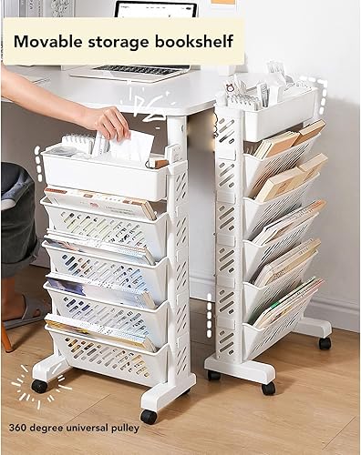 Miniatura 6 de Carrito de estantería móvil, estantería única extraíble y movible, carrito de almacenamiento multifuncional, estantería de almacenamiento,