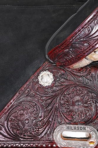 Vista 44 de HILASON Western Horse Treeless Trail Barrel Saddle American Leather Tan Horse Saddle Western Saddle Treeless Saddle Saddle for Horses Negro