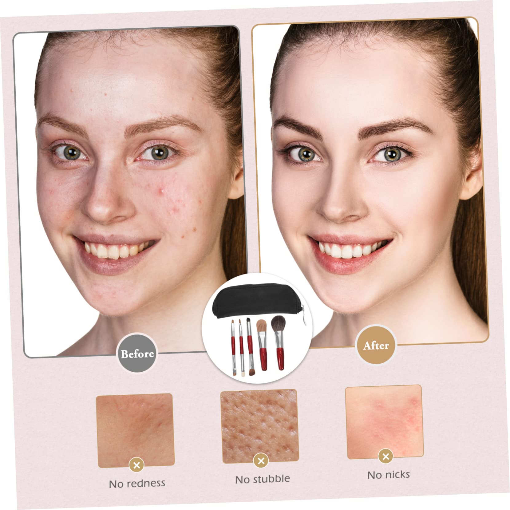 Didiseaon 3 Ensembles pinceau de maquillage avec trousse makeup make up maquiage maquillage femme fournitures de maquillage pour femmes Se maquiller rougir poudre tube en aluminium