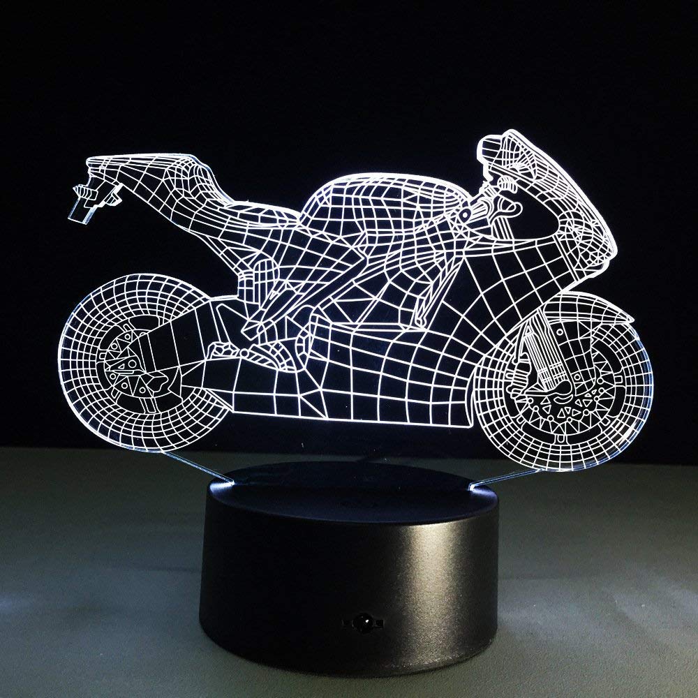 Lampada 3D Illusione Moto Con 7 Colori E Touch | Luci Notturne LED USB Per Camera Ragazzi