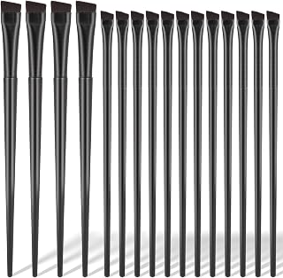 KALIONE 16pcs Ultra Thin Angled Eyeliner Brow Tint Brushes - Precise Applicators for Eyes, Brows, Lips & Body Art