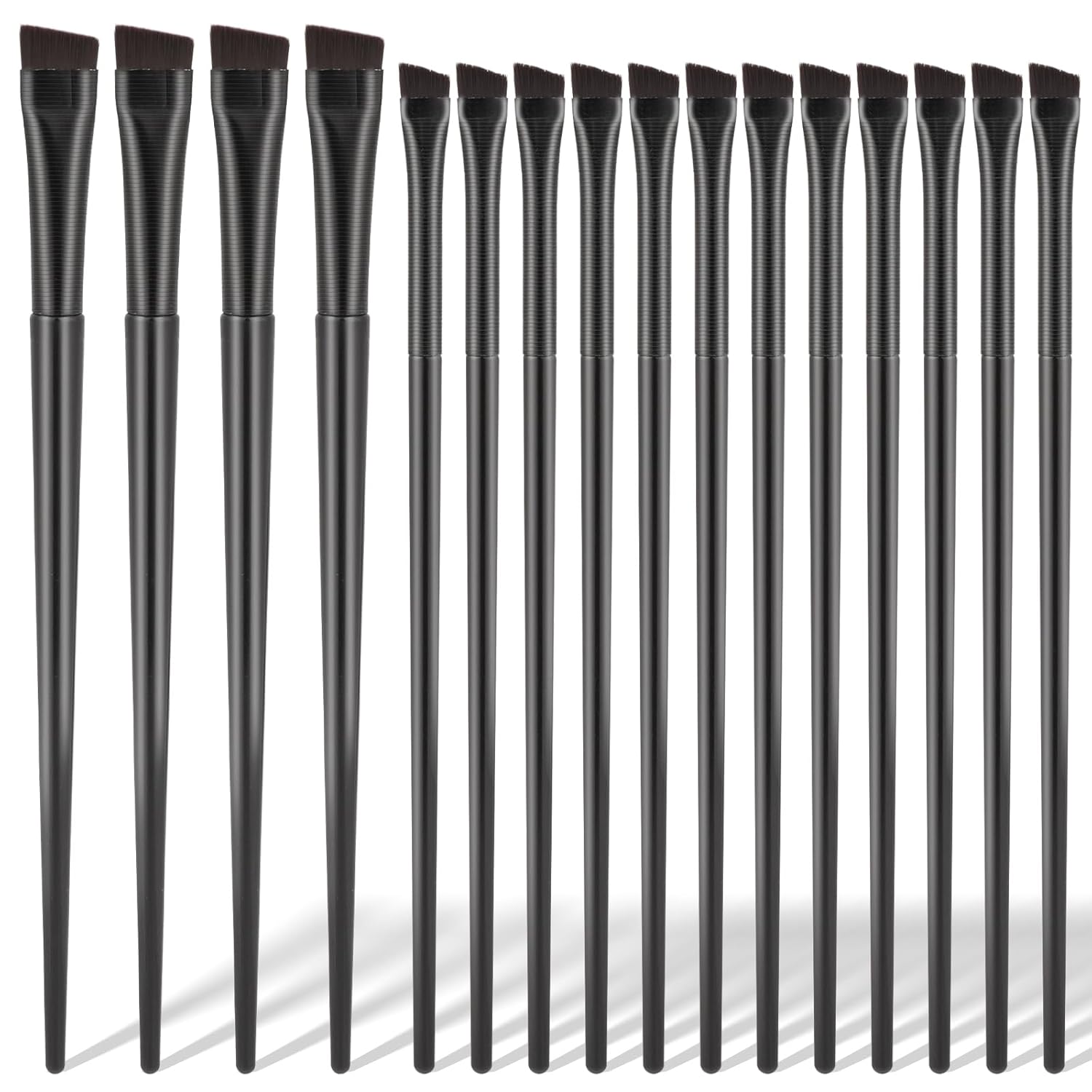 KALIONE 16pcs Ultra Thin Angled Eyeliner Brow Tint Brushes - Precise Applicators for Eyes, Brows, Lips & Body Art