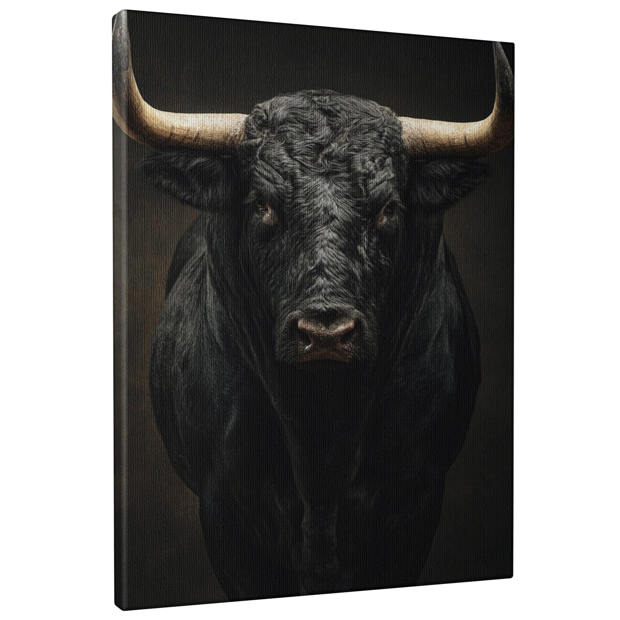 Taureau noir toile artistique pour espace de méditation - 7