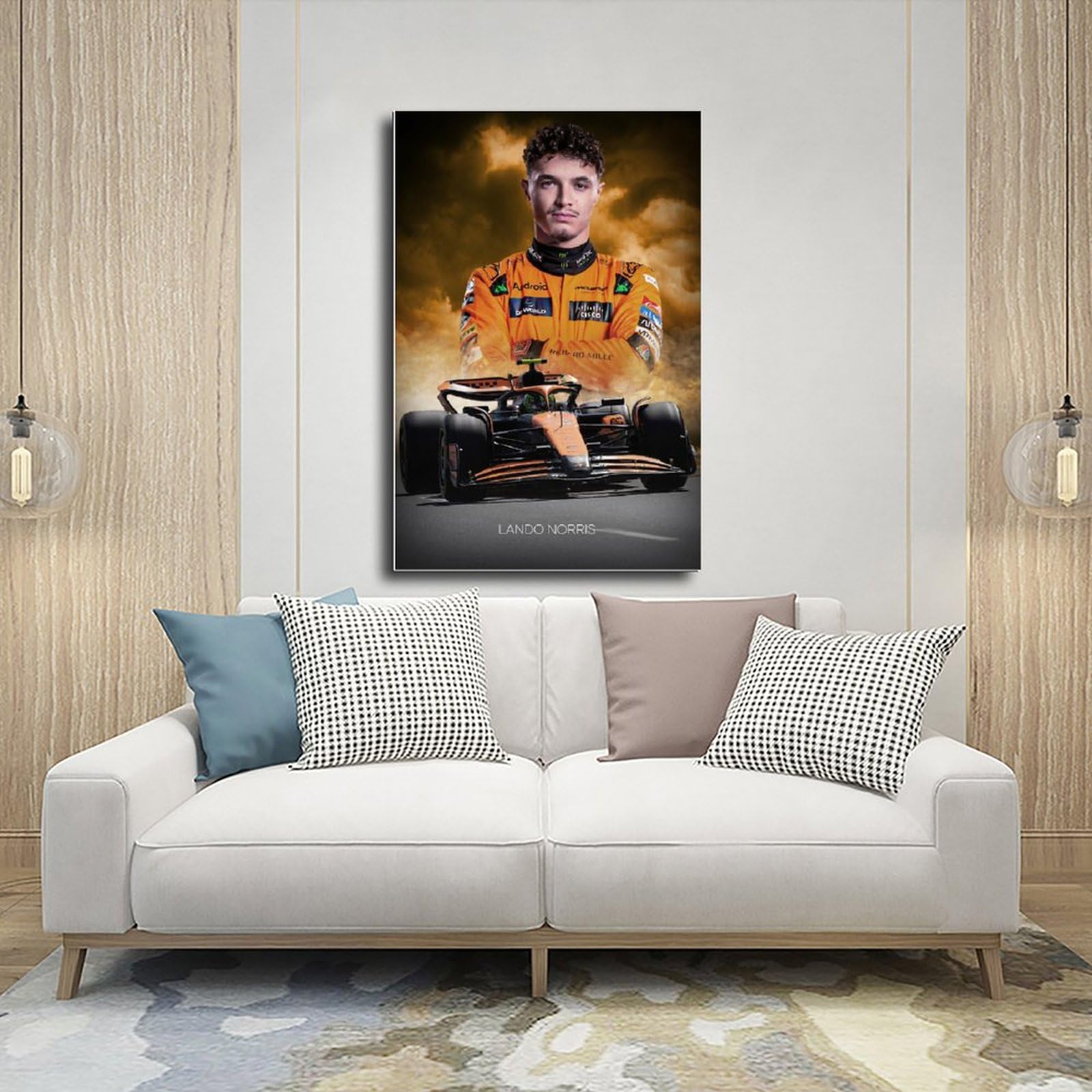 TANXM Canvas foto's 60x80cm Geen lijst Lando Norris Wallpaper 4K Poster Decoratieve Woonkamer Slaapkamer Schilderij