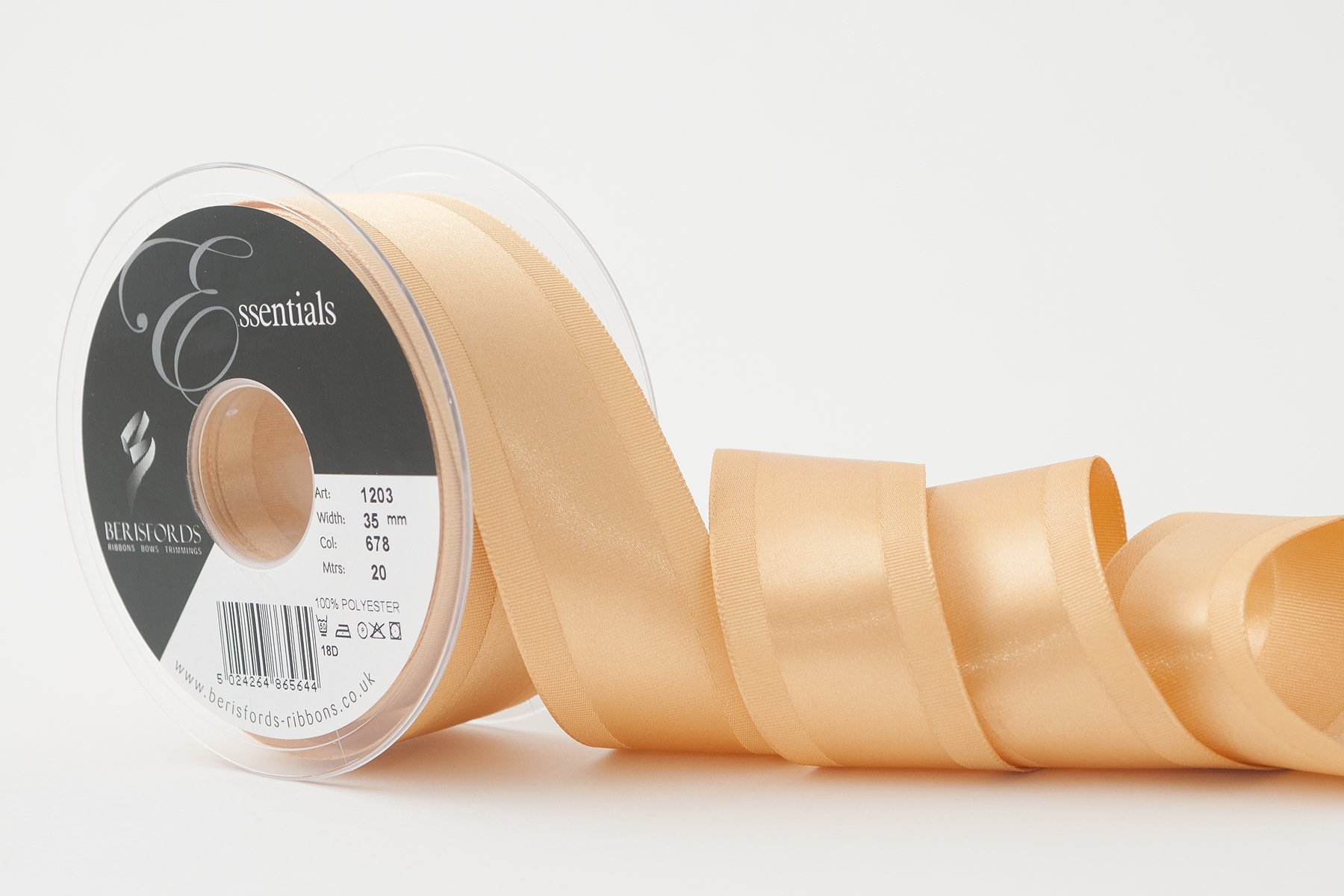 Berisfords Grace Ribbon, Polyester, Honey Gold, 35 mm