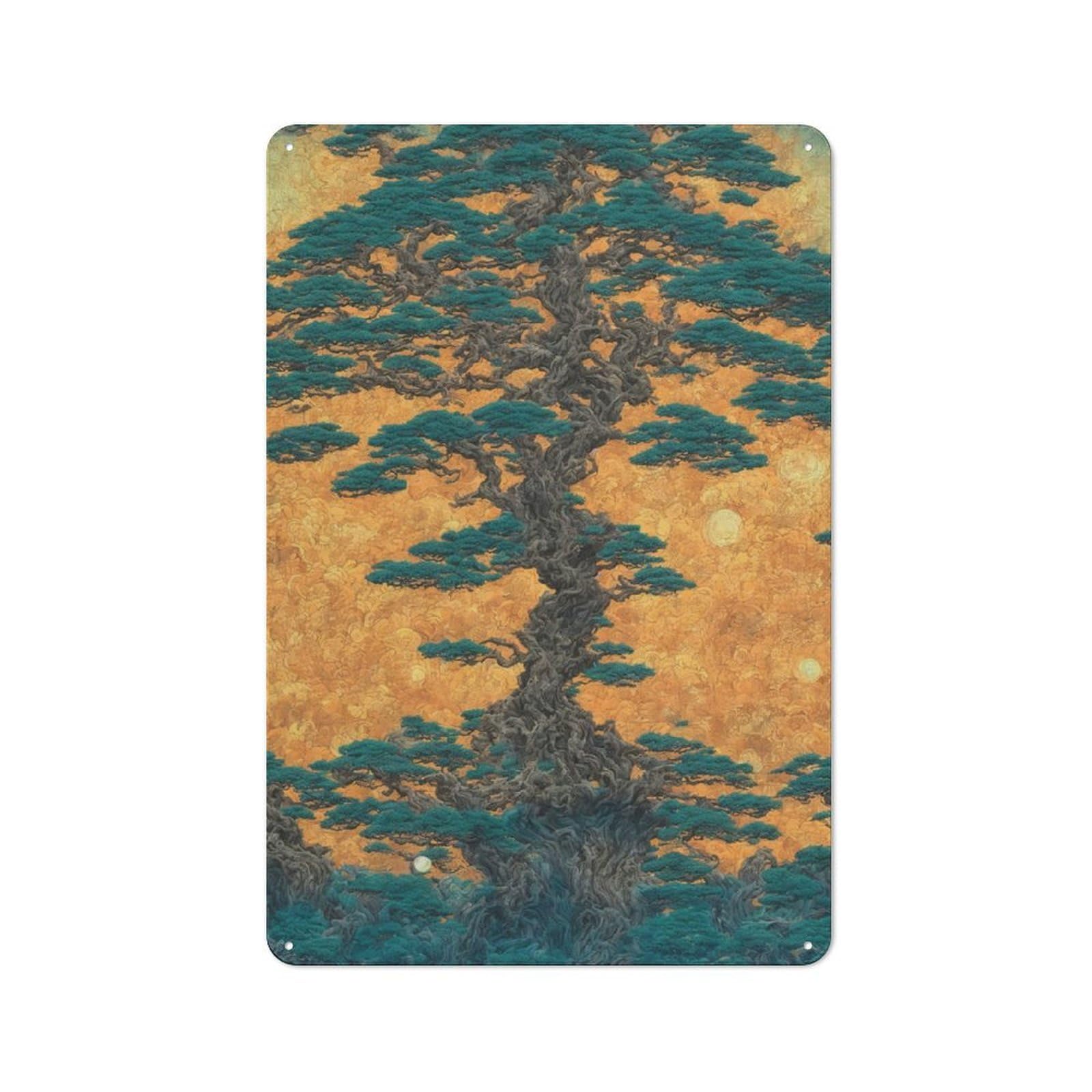 Bonsai Inspired Classic Metal Wall Decor 30x20cm, Metal Wall Plaque for Office, Study, Studio Or Hallway