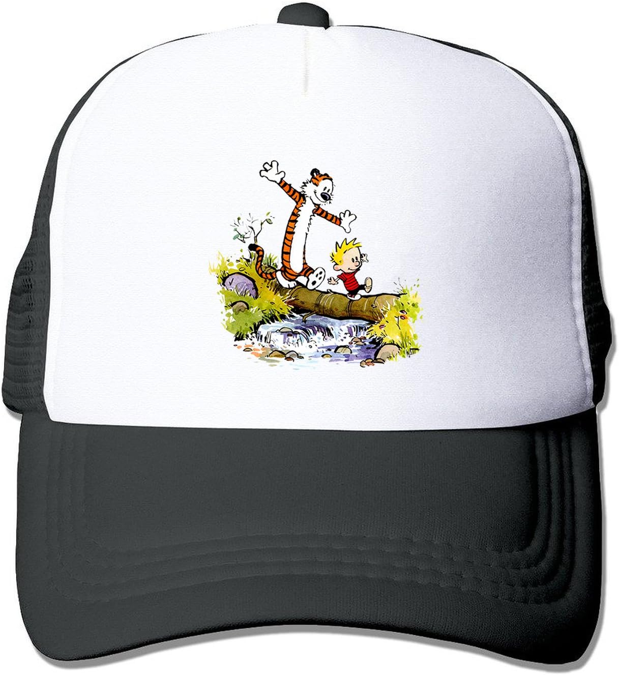Lianbang Calvin and Hobbes Cartoon Adjustable Printing Mesh Cap Unisex Adult Sun Visor Baseball Mesh Hat Apparel