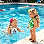 ZITA ELEMENT 24 Pcs Girl Doll Clothes Dress for American 18 Inch Doll Clothes and Accessories - Including 10 Sets Clothing Outfits with Hair Bands, Hair Clips, Crown and Cap