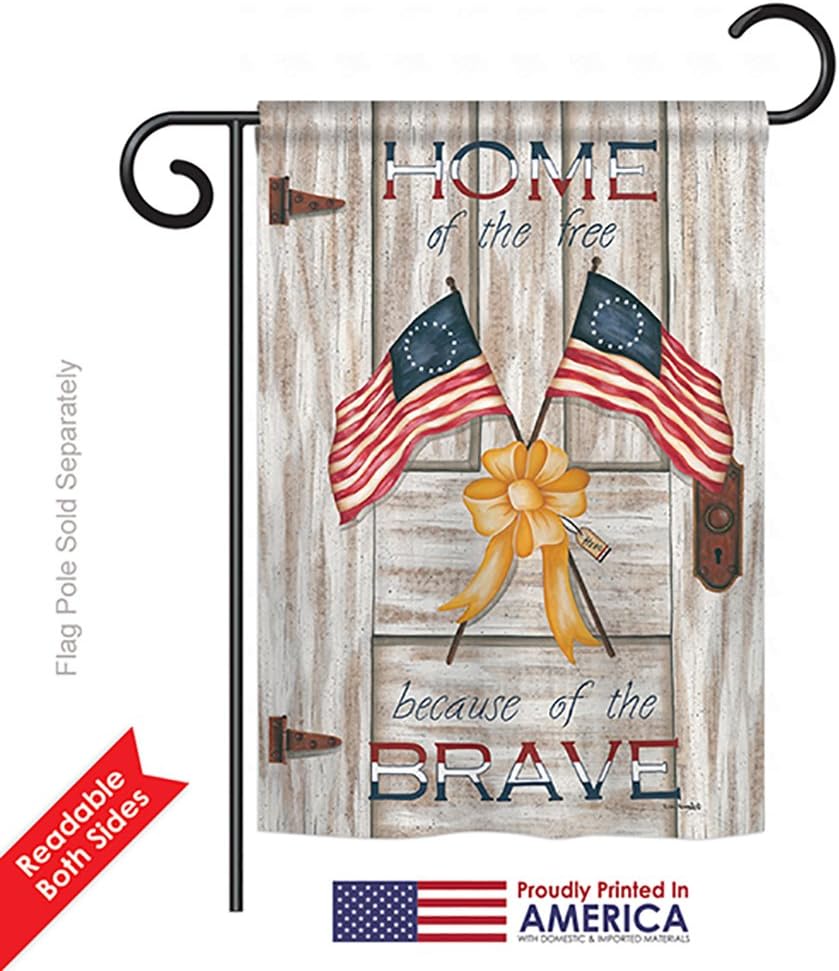 Star and Stripes Home of the Free Garden House Flags Set Patriotic Patriotism Independence Memorial United State American Small Decorative Gift Yard Banner Double-Sided Made In USA 28 X 40