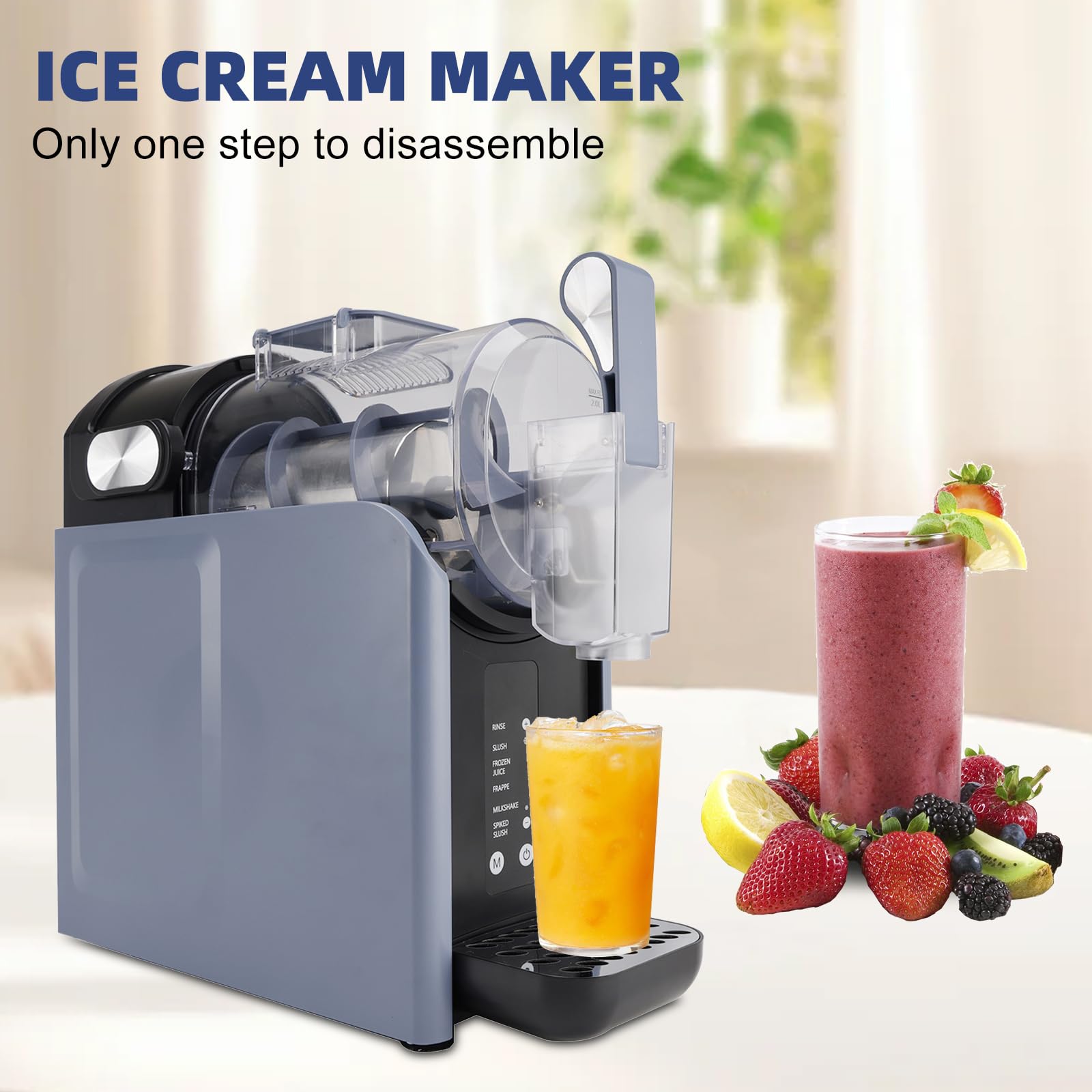 2L Slushy Maker – Frozen Drink Maschine mit 5 Programmen für Slush, Milkshakes, Iced Coffee, Alkoholfreie Getränke, Selbstreinigungsfunktion, Für Zuhause