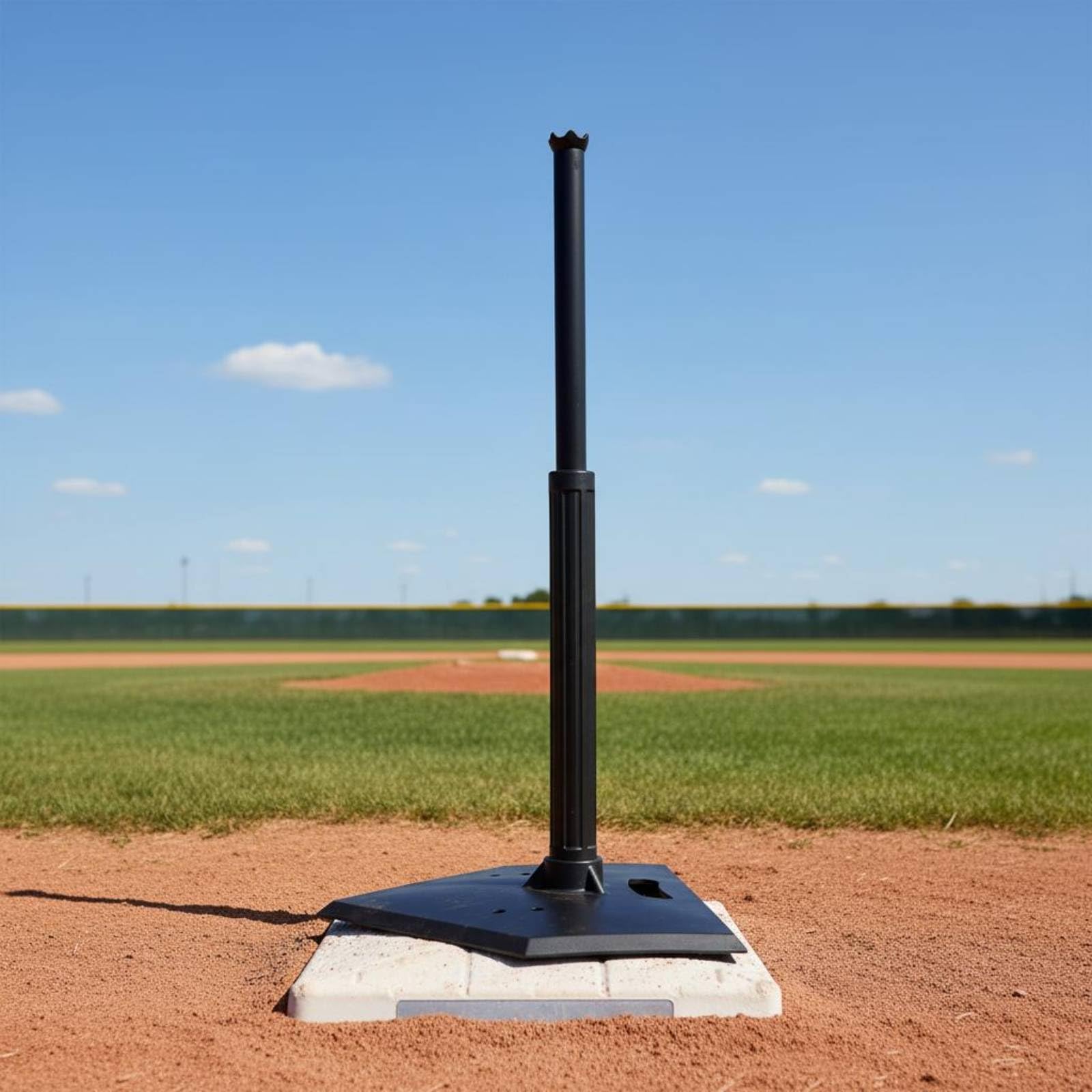 TISHITA Entrenador de Béisbol para Niños tee de Bateo Portátil Soporte de Altura Regulable Poste Telescópico Goma y PVC, Adulto, Un Orificio, Telescópico 50-100CM