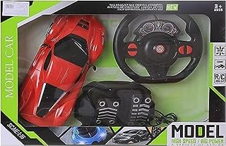 سيارة سباق مع جهاز تحكم عن بعد ودواسات للاطفال - احمر، بلاستيك