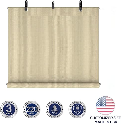 Miniatura 3 de Windscreen4less - Persianas enrollables para exteriores, Beige