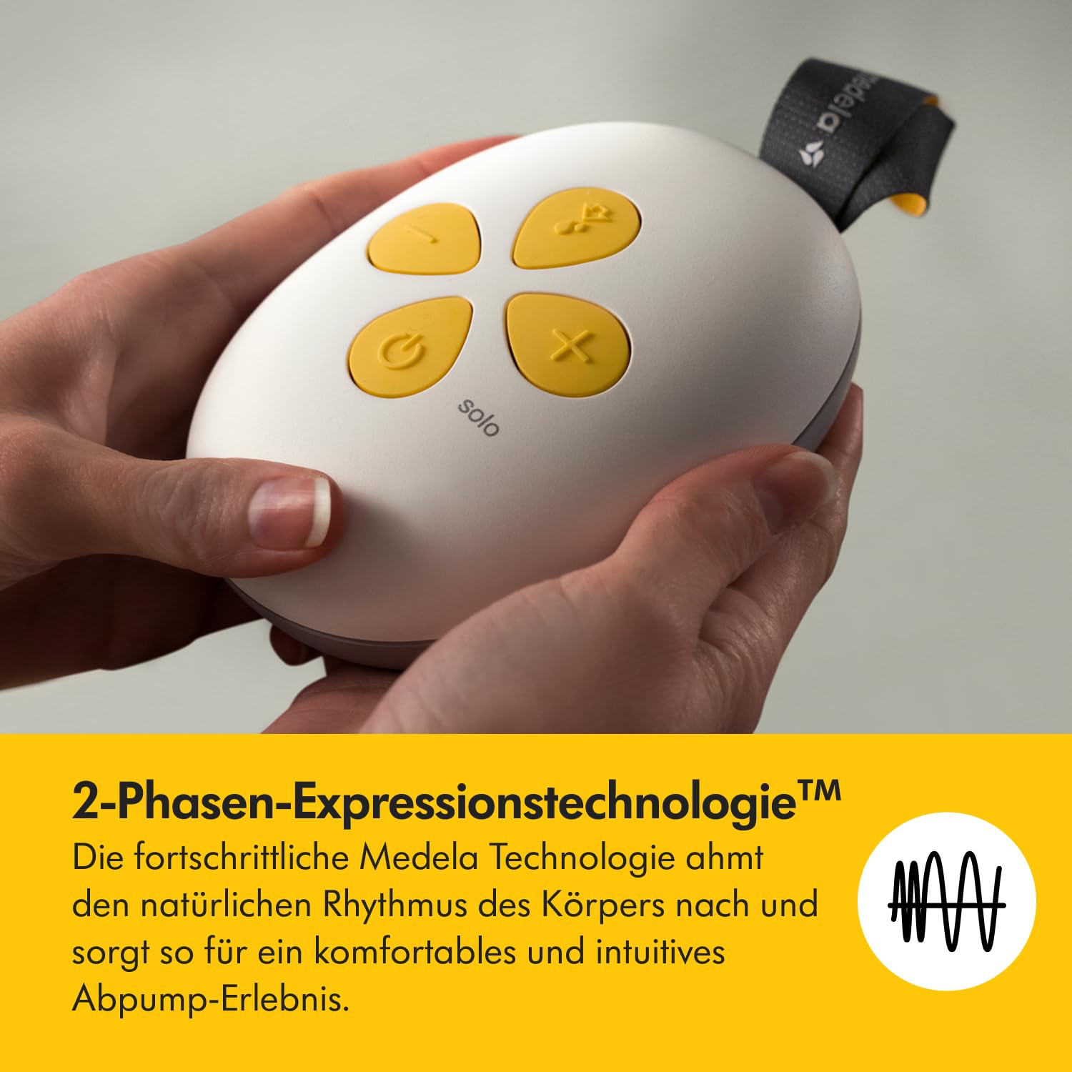 Medela Solo Elektrische Einseitige Milchpumpe – Leiser Betrieb – Aufladbar über USB – Mit PersonalFit Flex Brusthaube und Medela 2-Phase-Expression-Technologie