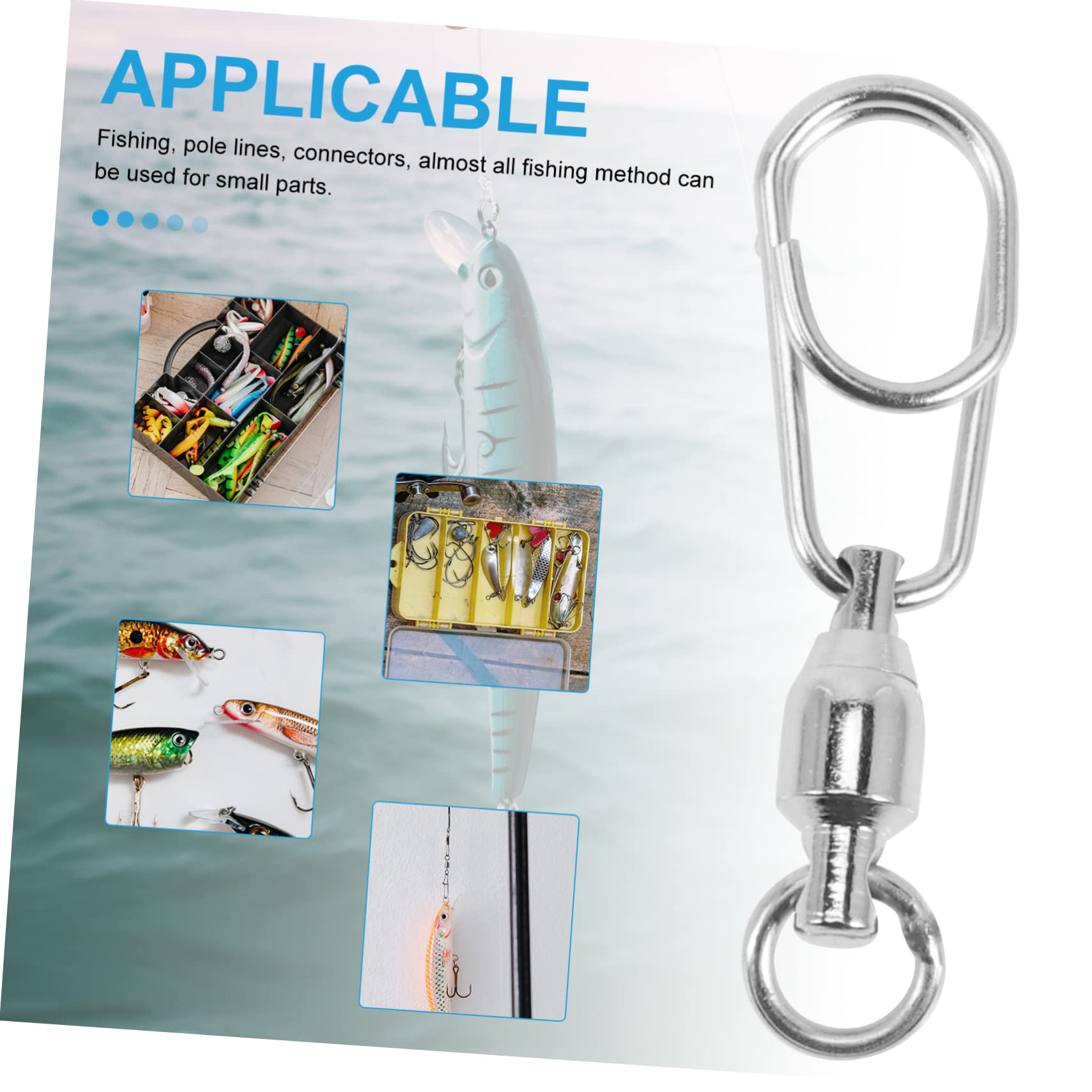 BESPORTBLE 90 Pezzi Connettore Ad Anello A Otto Figure Girelle A Scatto Attrezzatura Da Pesca Parti Di Pesca Canna Girevole A Scatto Esche Da D'Acqua Dolce Lenza Da Resistente