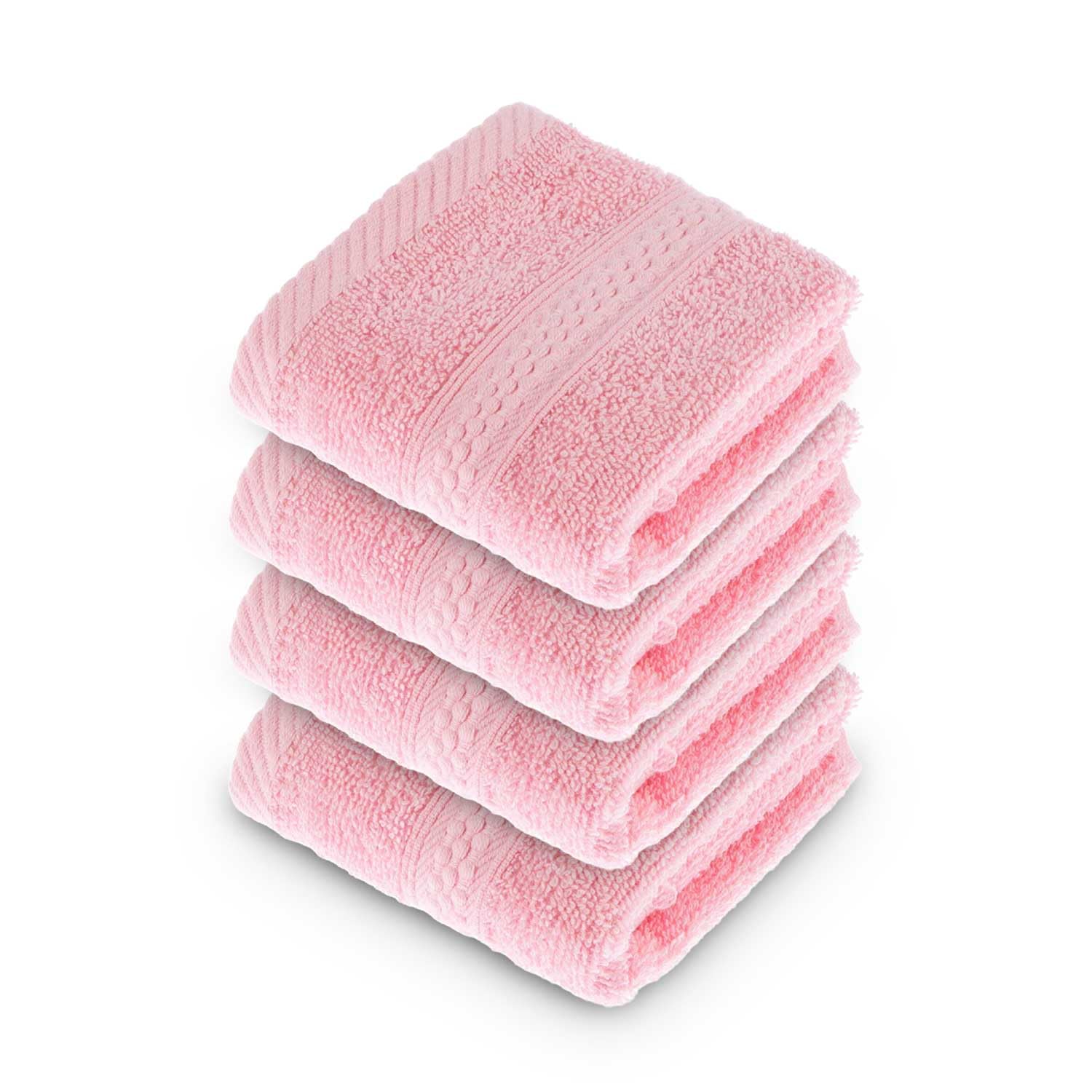 HOMESCAPES Light Blue Turkish Cotton Set of 4 Face Cloths Flannel Super Soft Thick & Absorbent 500 GSM Towel Heavy Weight for everyday Luxury — view 146