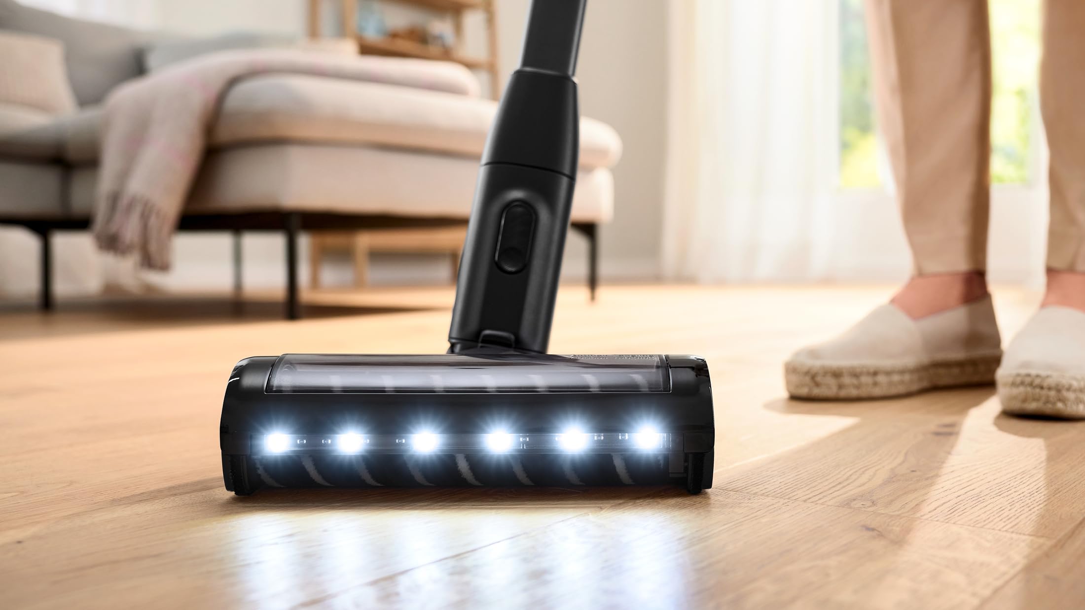 Bosch - Cepillo Suave para Suelos Duros, Luz LED, Compatible con Unlimited 10 y 9, Negro, BHZUNGHF