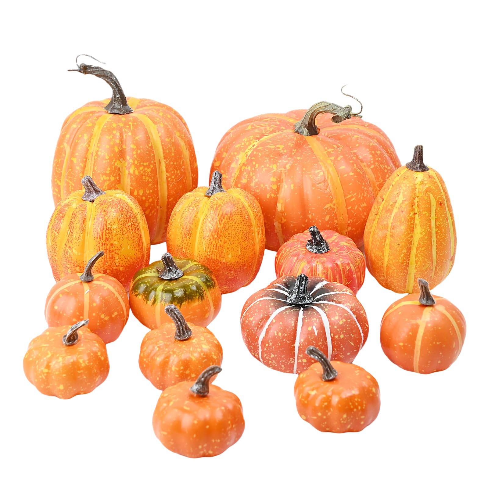 2 Zucche Bianche Decorative Artificiali In Resina – Autunno, Ringraziamento, Halloween, Con Dettagli Floreali