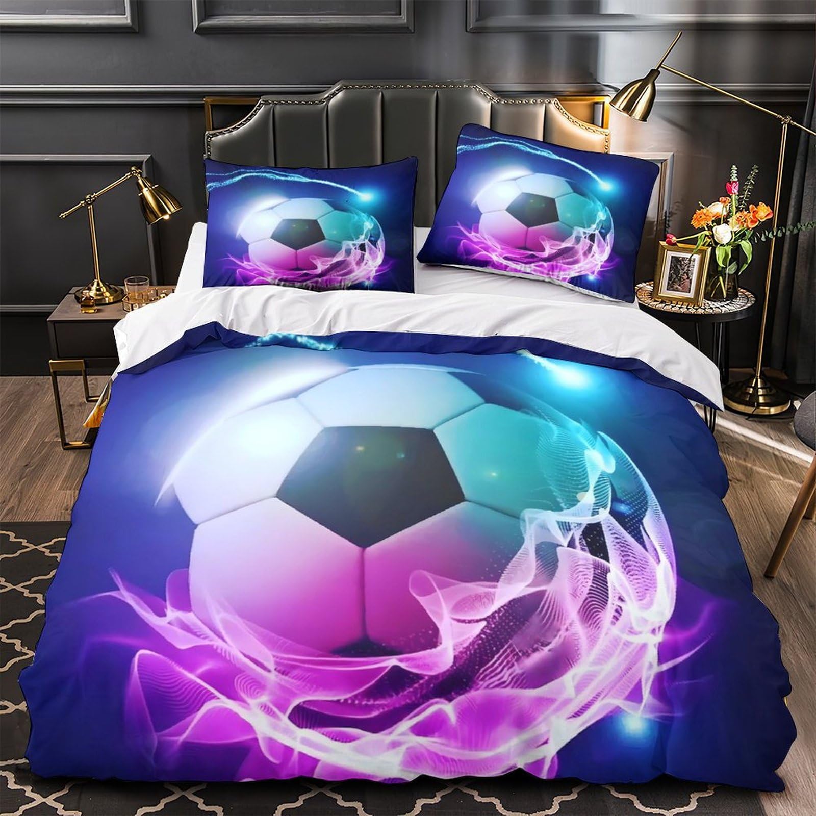 Housse de couette football hypoallergénique et ultra douce